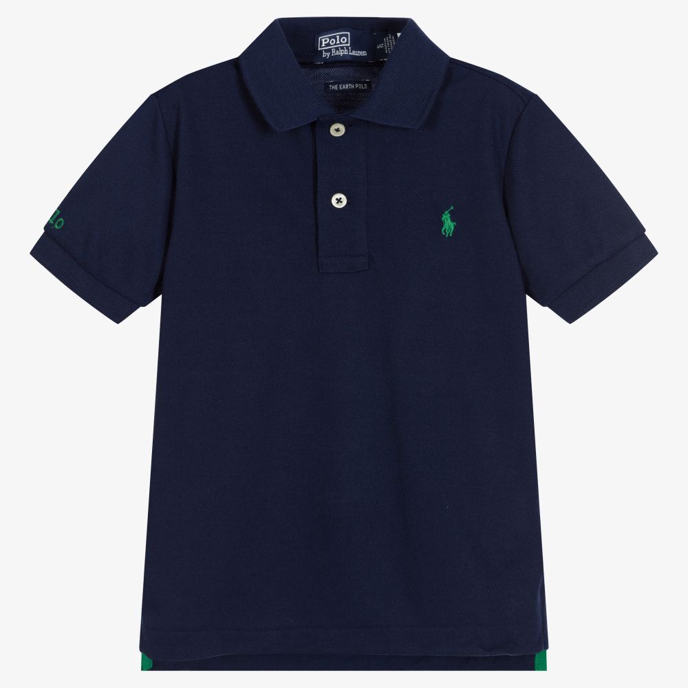 Polo Ralph Lauren - توب بولو قطن لون كحلي للأولاد | Childrensalon