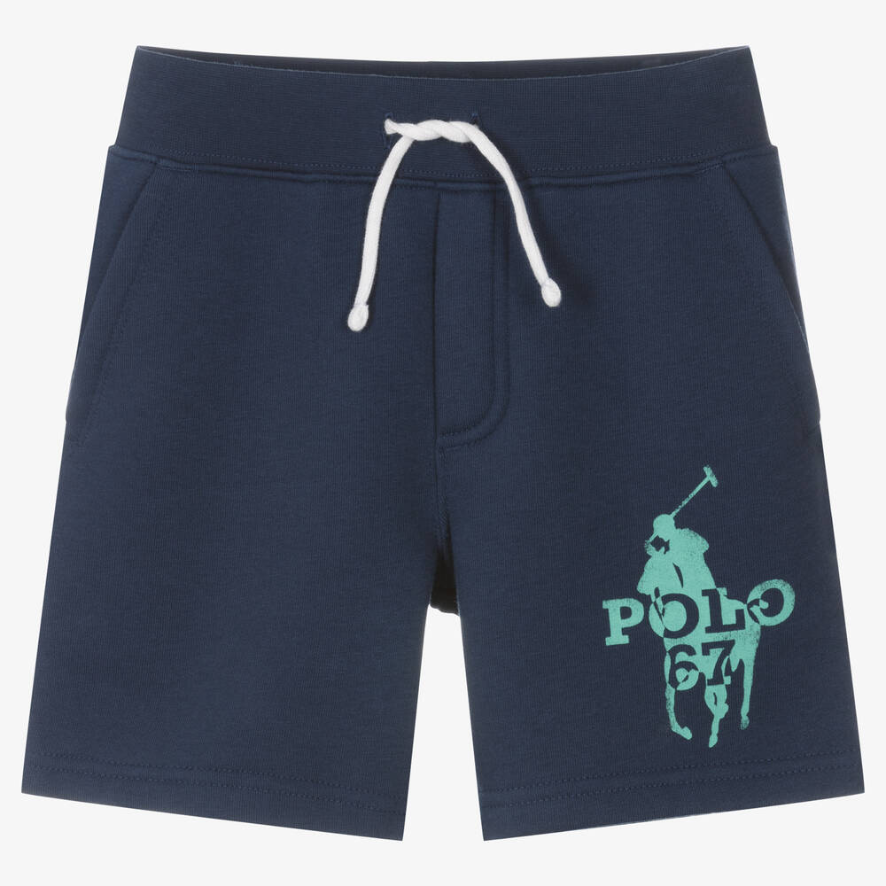Polo Ralph Lauren - Boys Navy Blue Jersey Shorts | Childrensalon