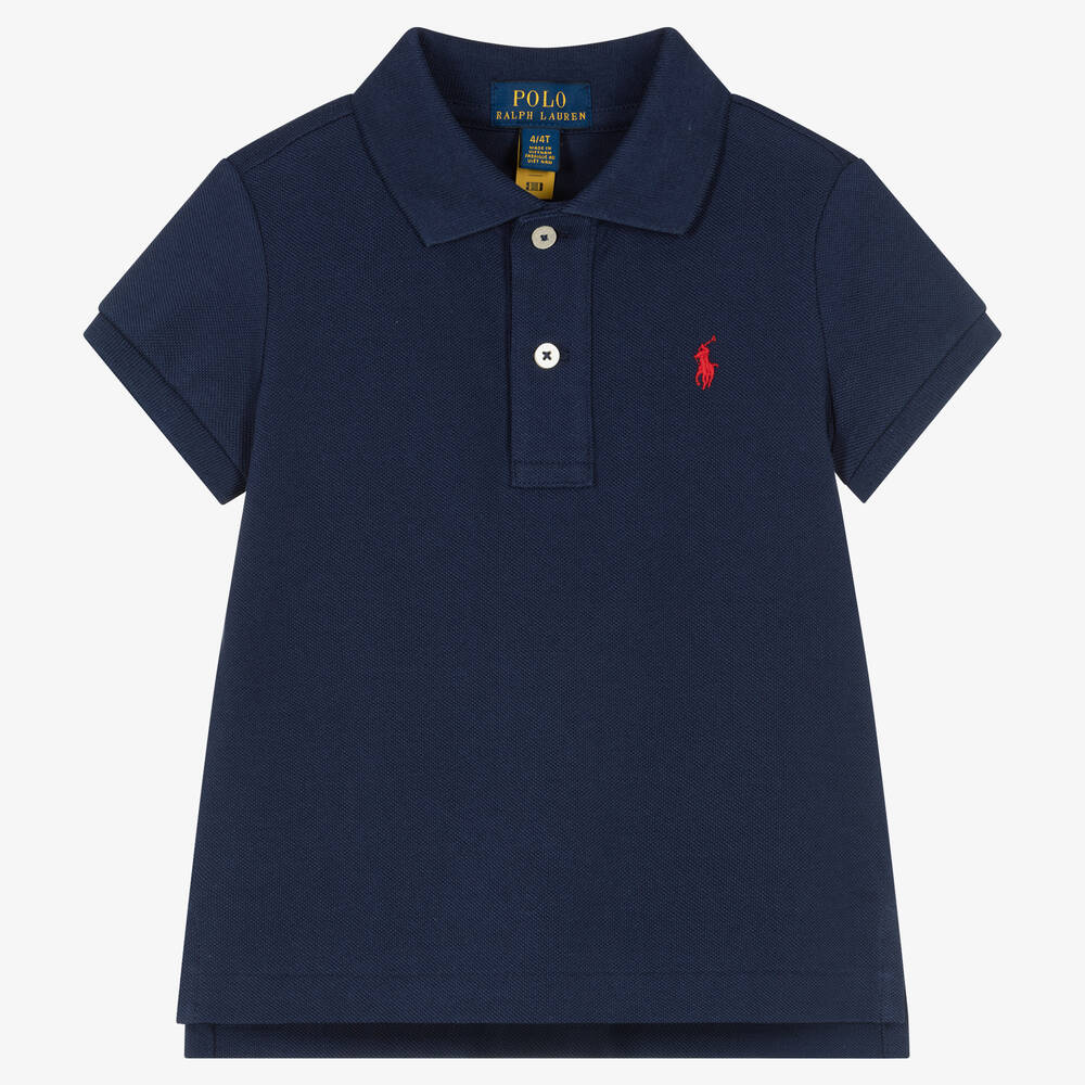 Polo Ralph Lauren - Синяя рубашка поло для мальчиков | Childrensalon