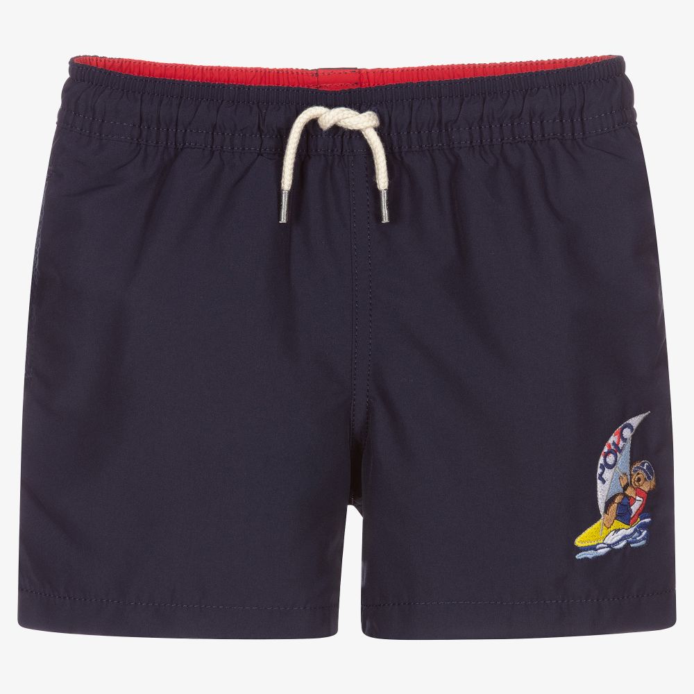 Polo Ralph Lauren - Boys Navy Blue Logo Swim Shorts | Childrensalon