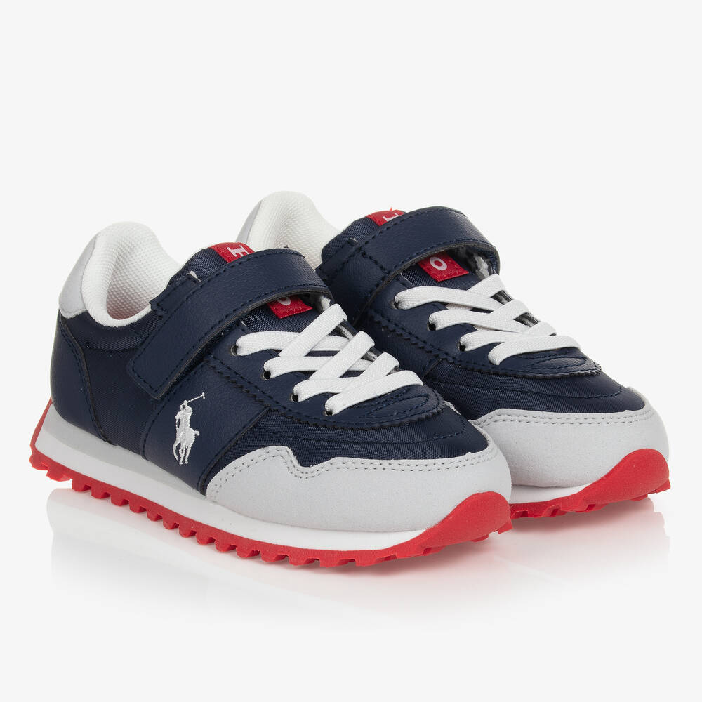 Polo Ralph Lauren - Boys Navy Blue Logo Trainers | Childrensalon