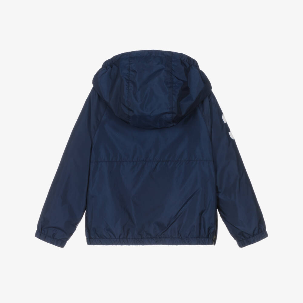 Ralph Lauren-Boys Navy Blue Nylon Packable Jacket with Red Big Pony Logo | Childrensalon Outlet