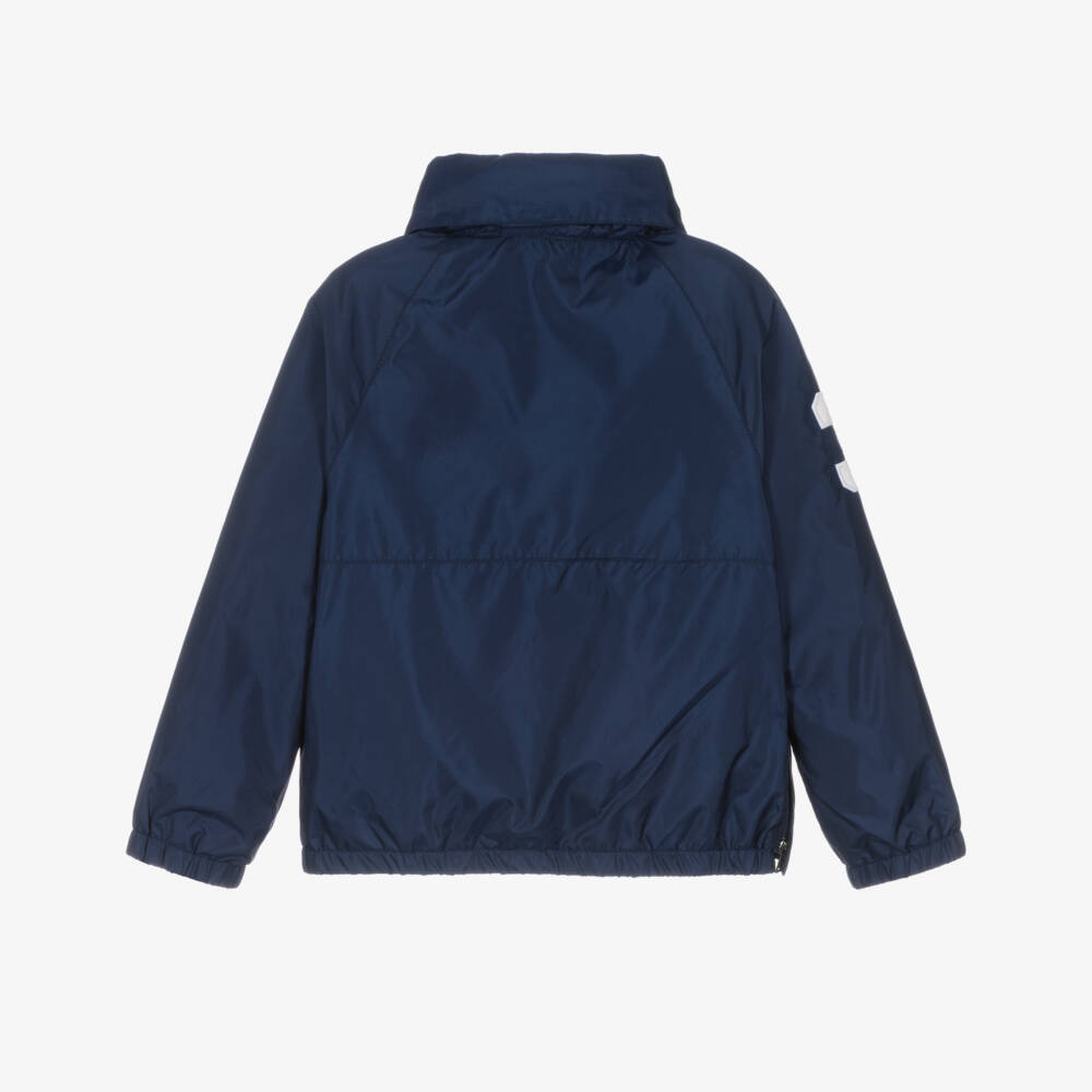 Ralph Lauren-Boys Navy Blue Nylon Packable Jacket with Red Big Pony Logo | Childrensalon Outlet