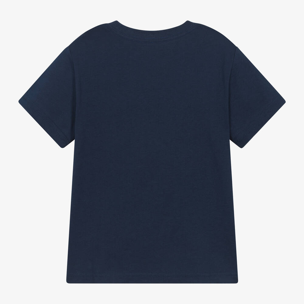 Ralph Lauren Boys Navy Blue Polo Bear T Shirt Childrensalon Outlet