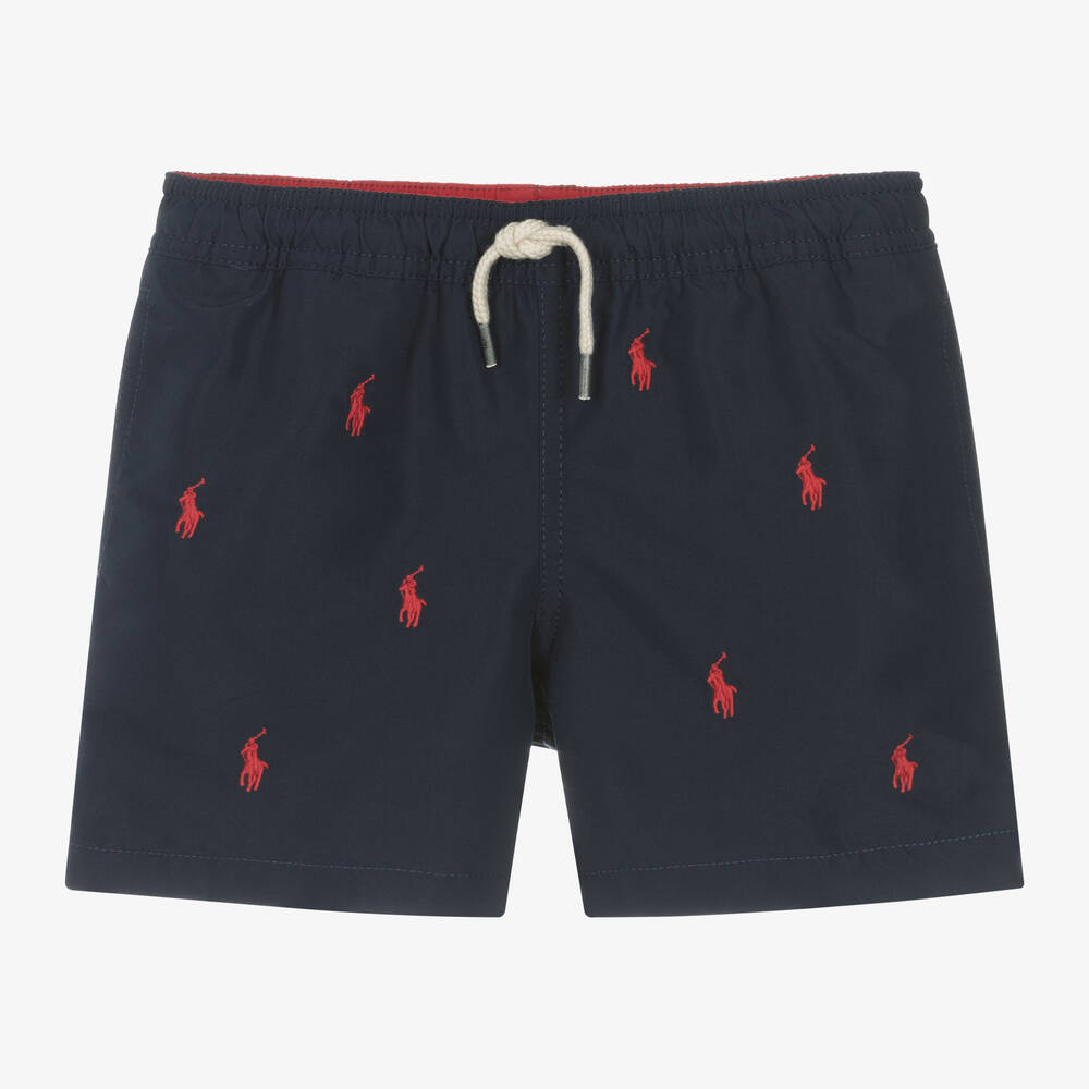 Ralph Lauren-Boys Navy Blue Pony Swim Shorts | Childrensalon Outlet