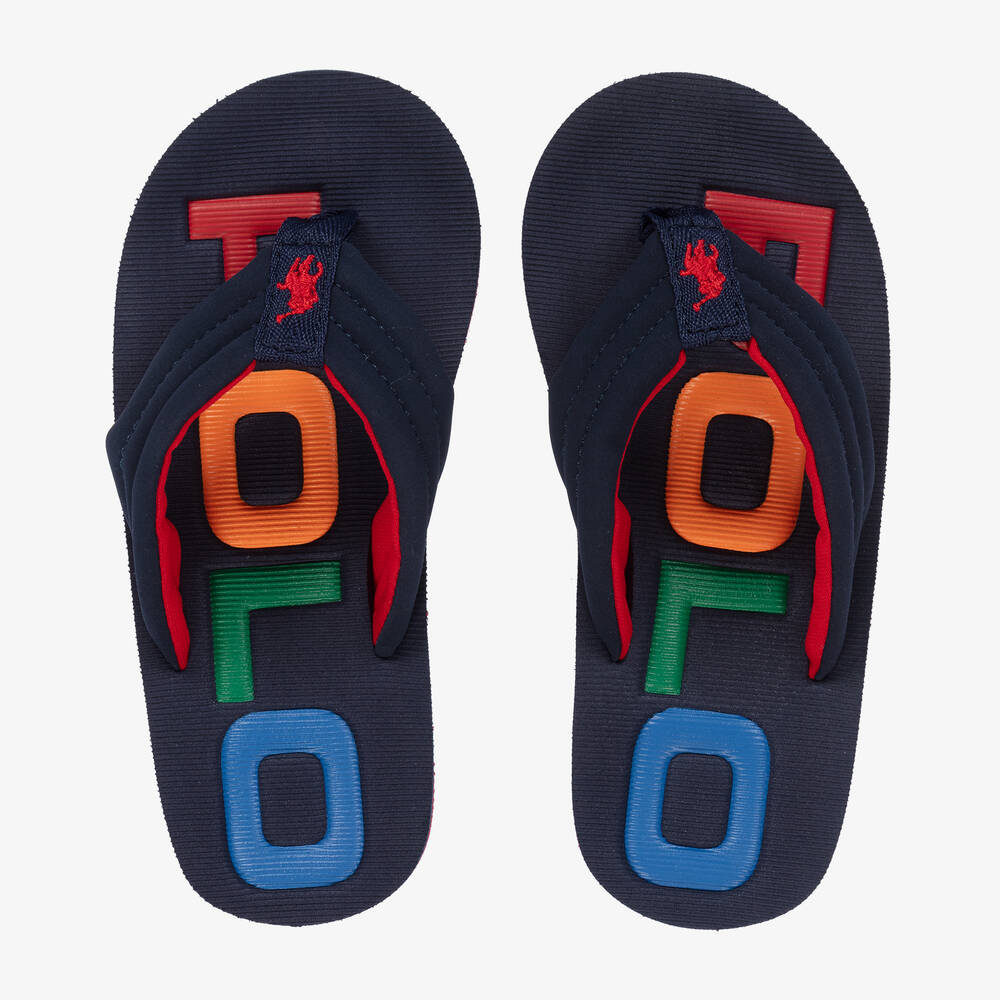 Ralph Lauren - Flip-Flops in Navyblau und Rot | Childrensalon