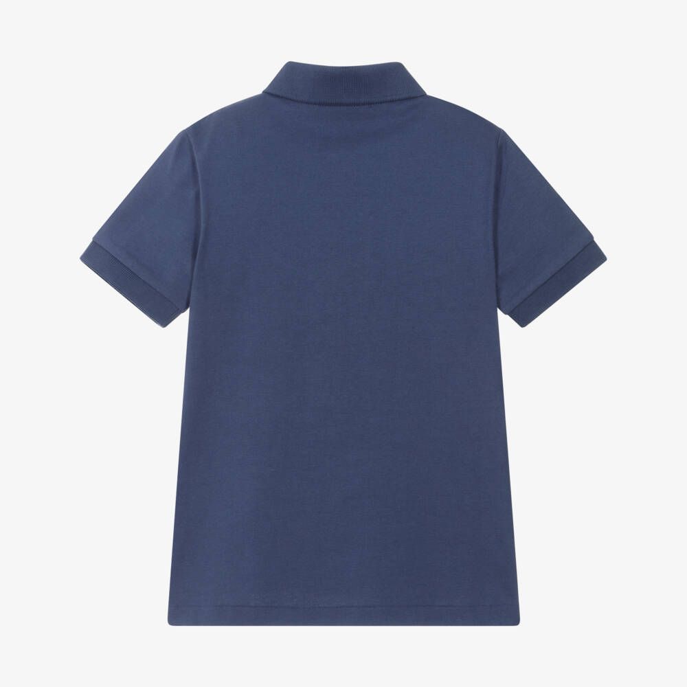 Ralph Lauren-Boys Navy Blue & Red Stripe Polo Shirt with Big Pony Logo | Childrensalon Outlet
