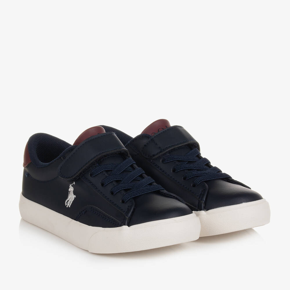 Polo Ralph Lauren - Klettverschluss-Sneakers Navy/Rot | Childrensalon