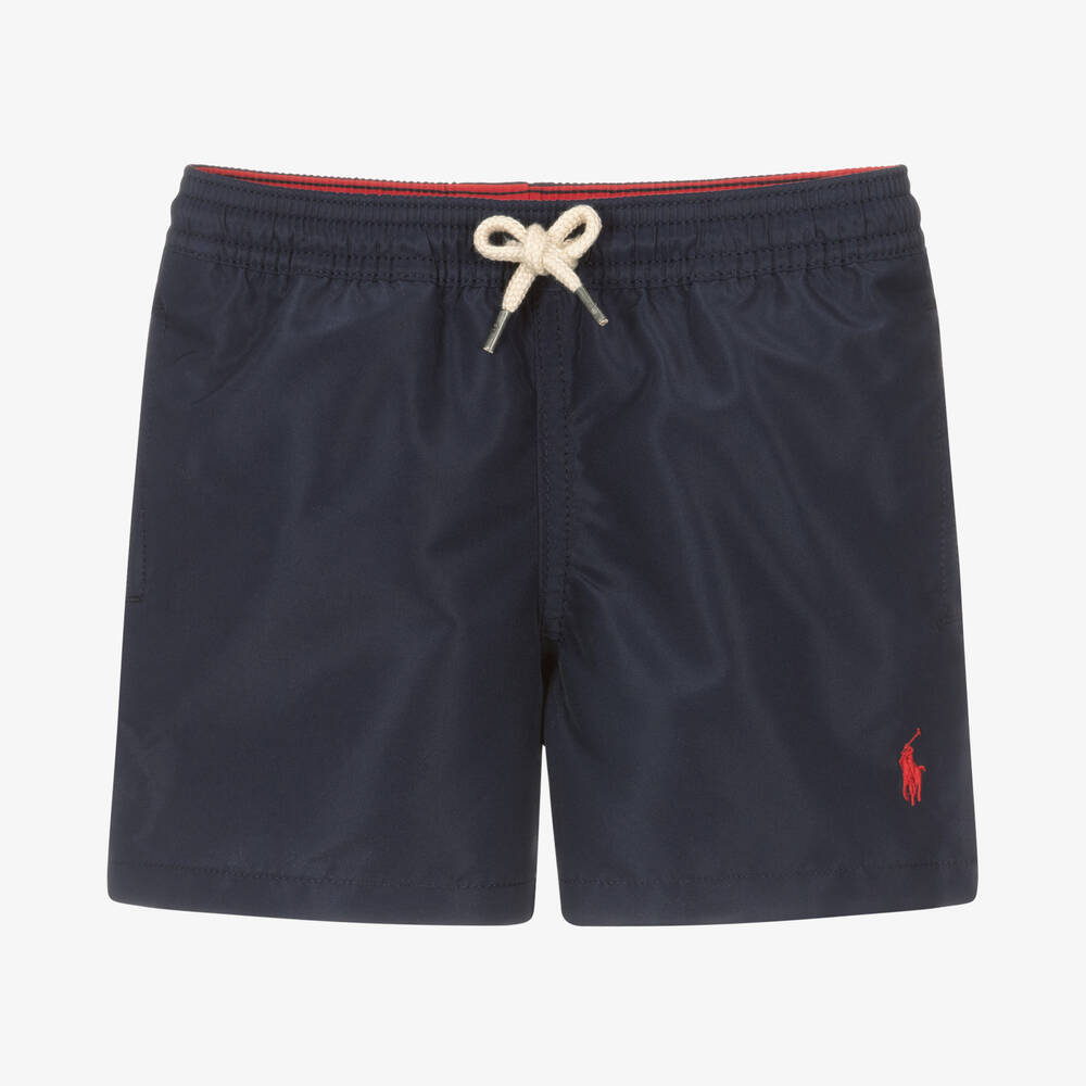 Ralph Lauren - Boys Navy Blue Swim Shorts | Childrensalon