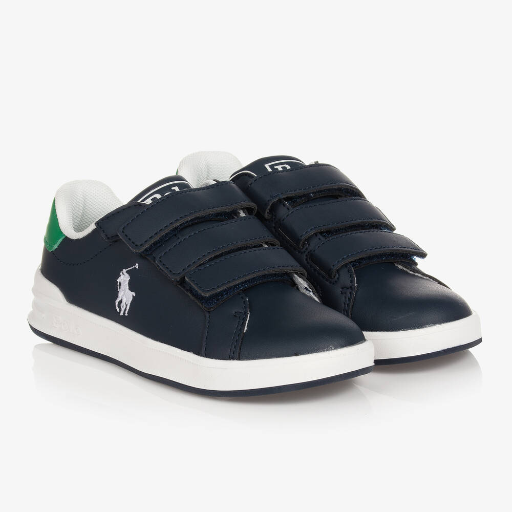 Polo Ralph Lauren - Navyblaue Klettverschluss-Sneakers | Childrensalon
