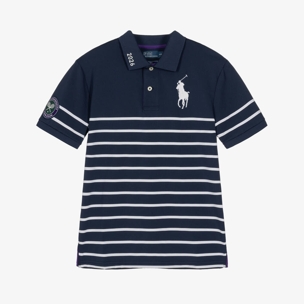 Ralph Lauren-Boys Navy Blue Wimbledon Collection Performance Polo Shirt | Childrensalon Outlet
