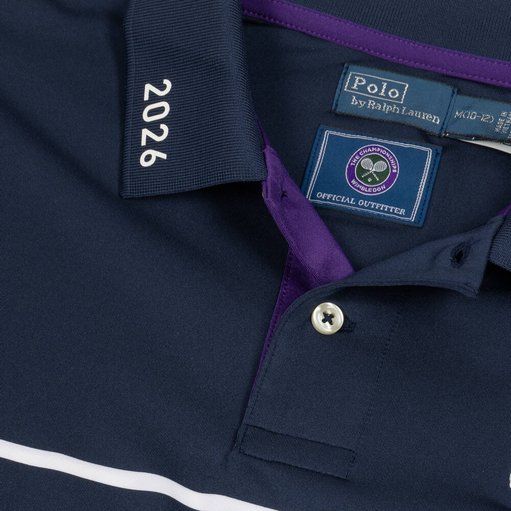 Ralph Lauren-Boys Navy Blue Wimbledon Collection Performance Polo Shirt | Childrensalon Outlet