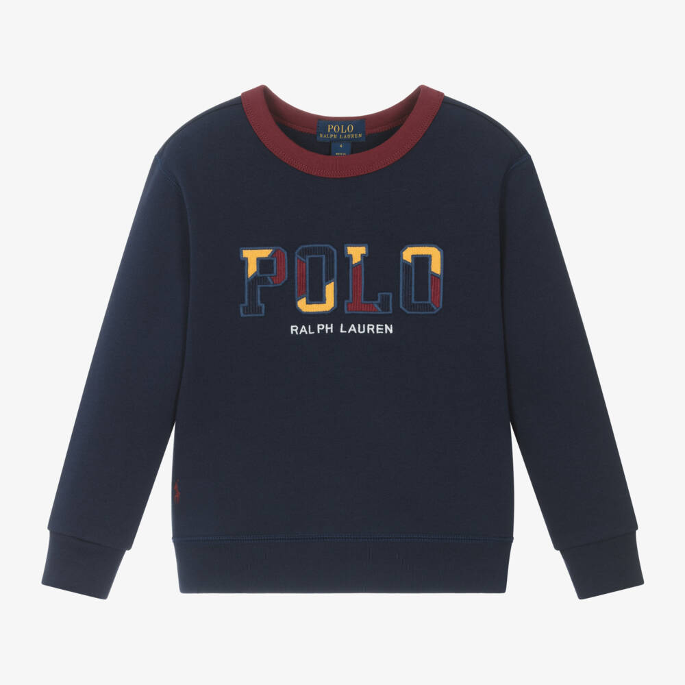 Ralph Lauren-Boys Navy Corduroy Cotton Sweatshirt | Childrensalon Outlet