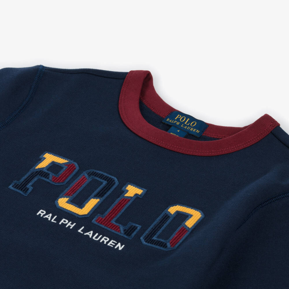 Ralph Lauren-Boys Navy Corduroy Cotton Sweatshirt | Childrensalon Outlet