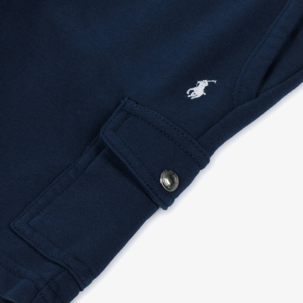 Ralph Lauren-شورت كارجو قطني أزرق داكن للأولاد | Childrensalon Outlet