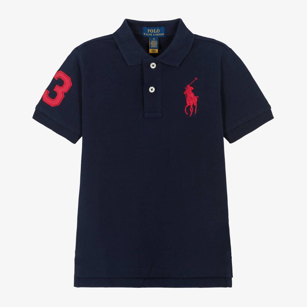 Ralph Lauren-Boys Navy Cotton Piqué Polo | Childrensalon Outlet