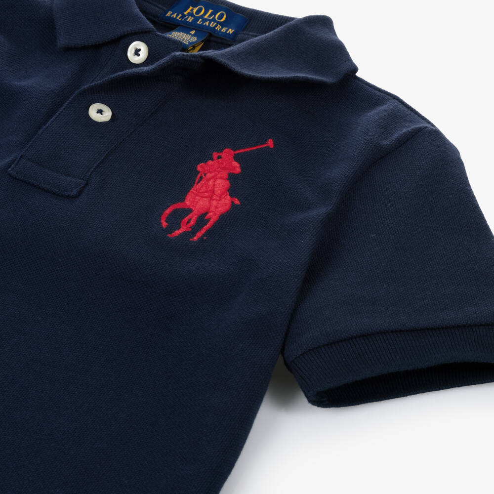 Ralph Lauren-Boys Navy Cotton Piqué Polo | Childrensalon Outlet