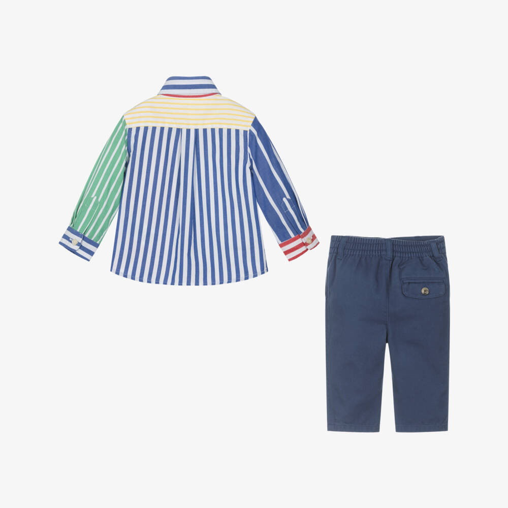 Ralph Lauren-Boys Navy Cotton Trousers Ensemble | Childrensalon Outlet