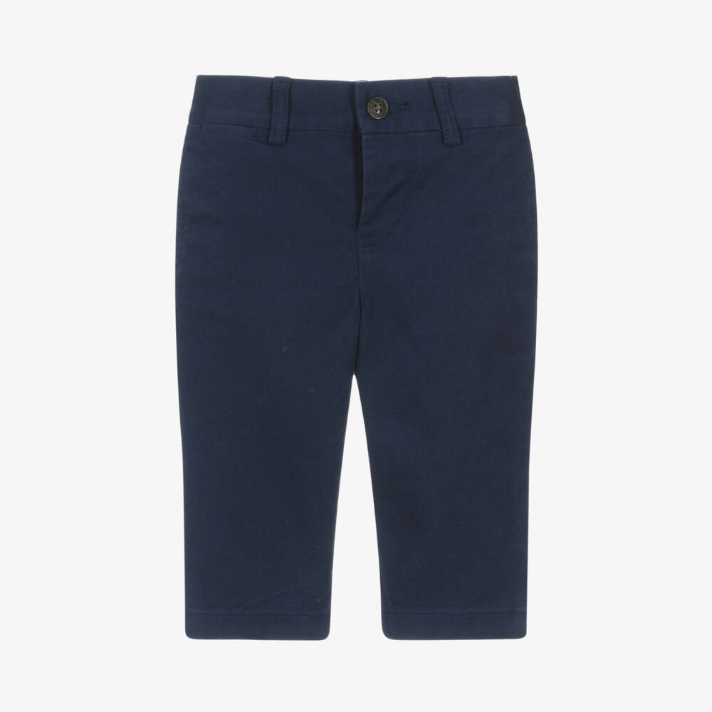 Ralph Lauren-Boys Navy Cotton Twill Trousers | Childrensalon Outlet