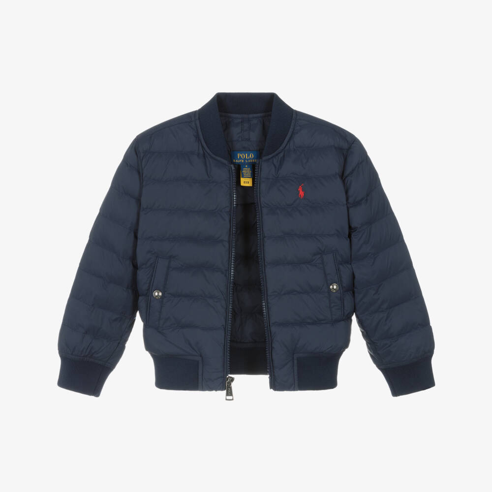 Ralph Lauren-Boys Navy Insulated Bomber Coat | Childrensalon Outlet