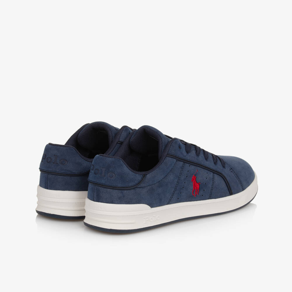 Ralph Lauren-Boys Navy Lace-Up Sneakers | Childrensalon Outlet