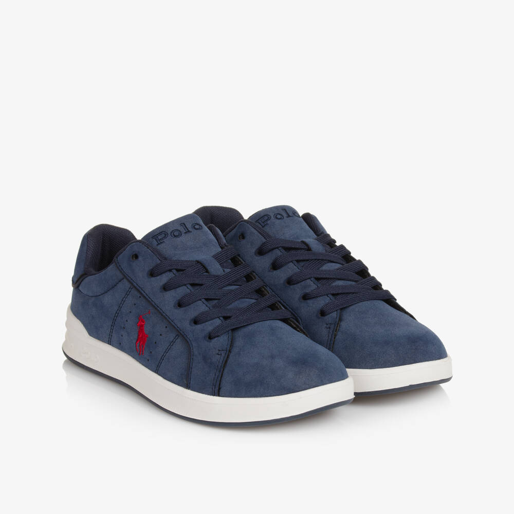 Ralph Lauren-Boys Navy Lace-Up Sneakers | Childrensalon Outlet