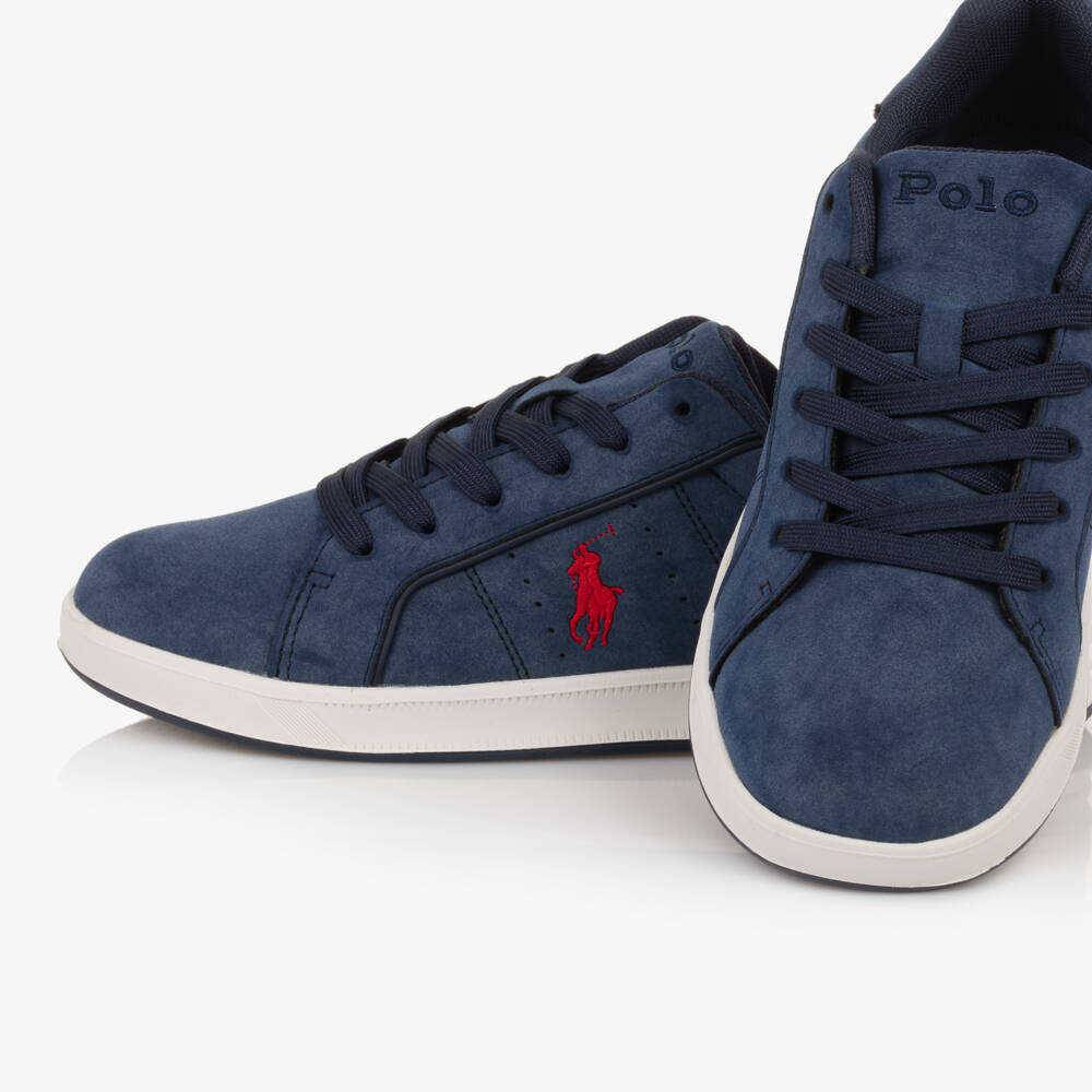 Ralph Lauren-Boys Navy Lace-Up Sneakers | Childrensalon Outlet