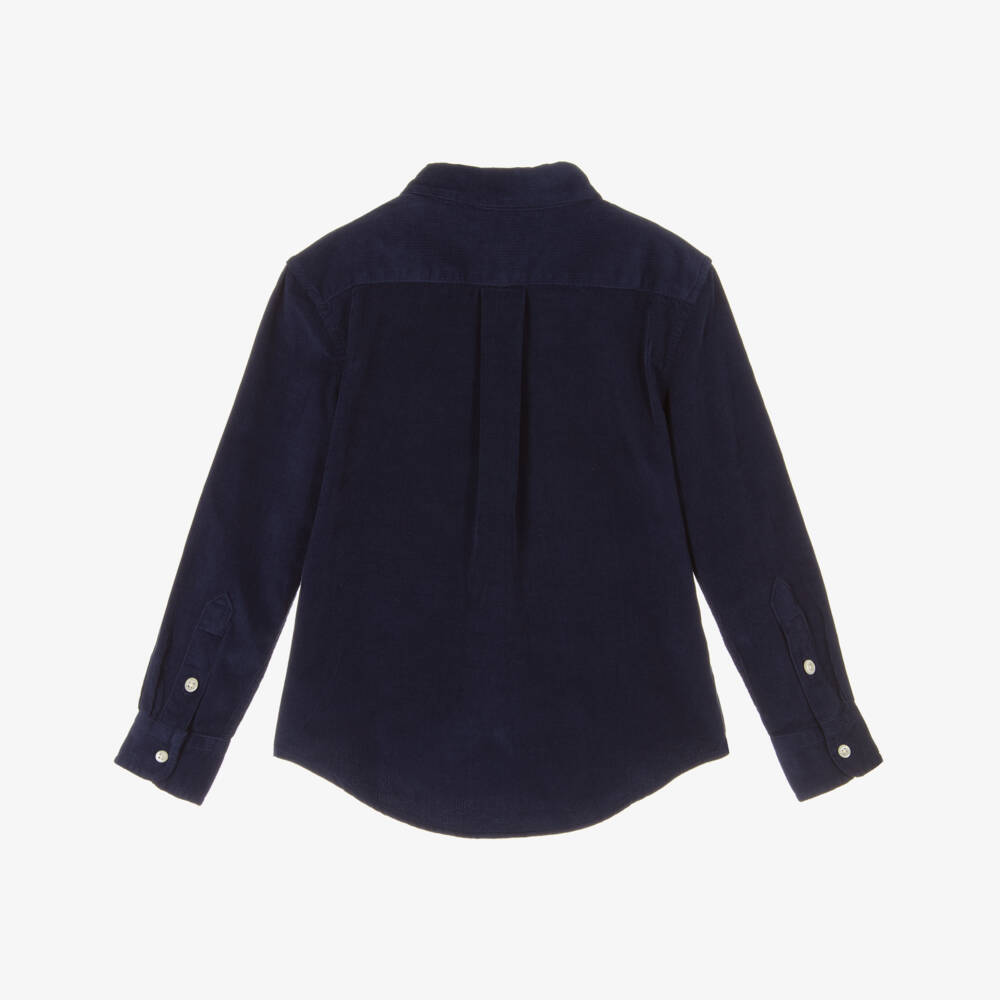 Ralph Lauren-Boys Navy Needlecord Cotton Shirt | Childrensalon Outlet