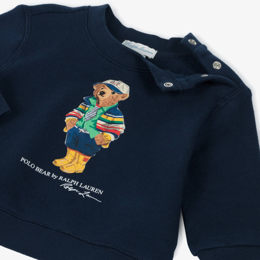 Ralph Lauren-Boys Navy Polo Bear Top | Childrensalon Outlet
