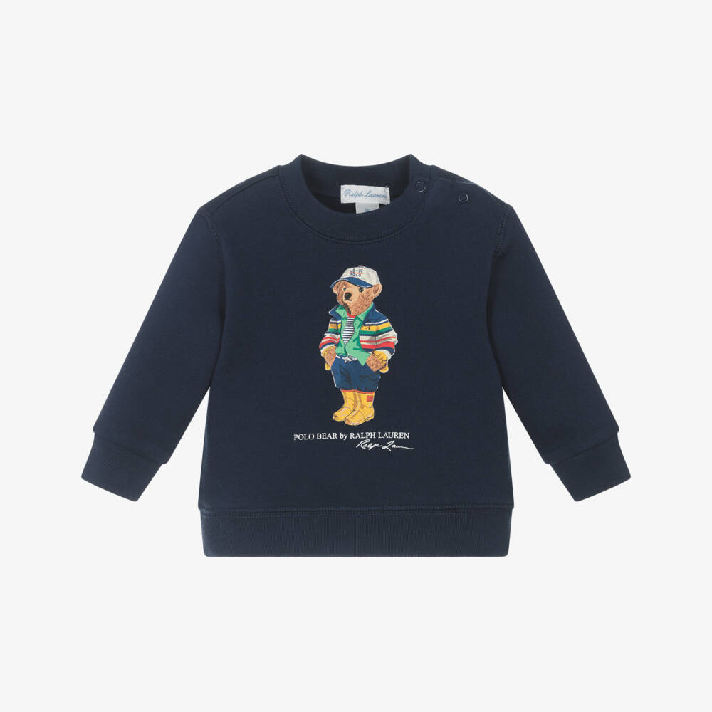 Ralph Lauren-Boys Navy Polo Bear Top | Childrensalon Outlet