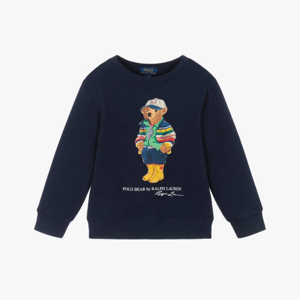 Ralph Lauren-Boys Navy Polo Bear Top | Childrensalon Outlet