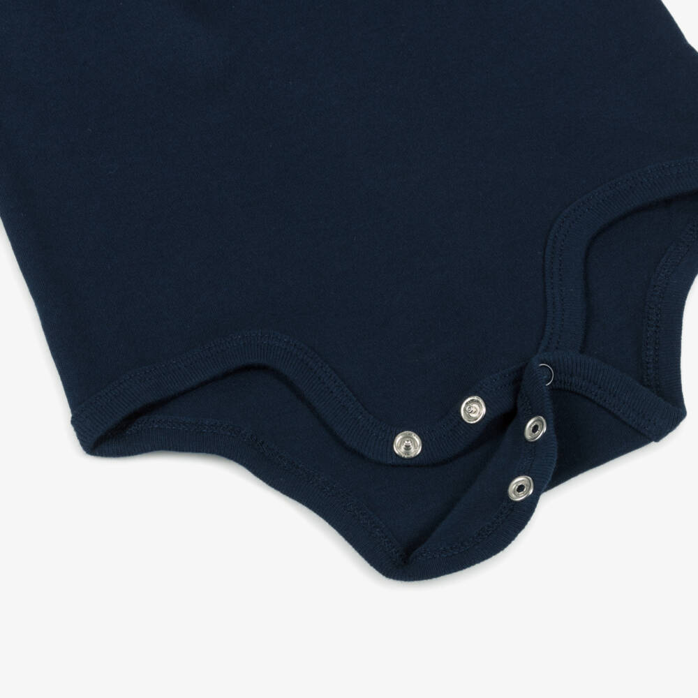 Ralph Lauren-Boys Navy Polo Cotton Bodysuit | Childrensalon Outlet