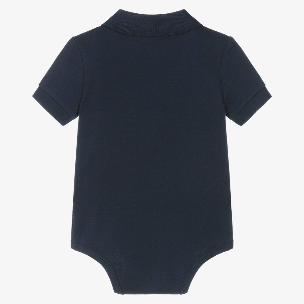 Ralph Lauren-Boys Navy Polo Cotton Bodysuit | Childrensalon Outlet