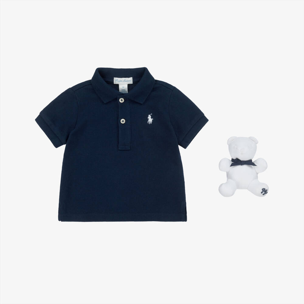 Ralph Lauren-Boys Navy Polo Gift Set | Childrensalon Outlet