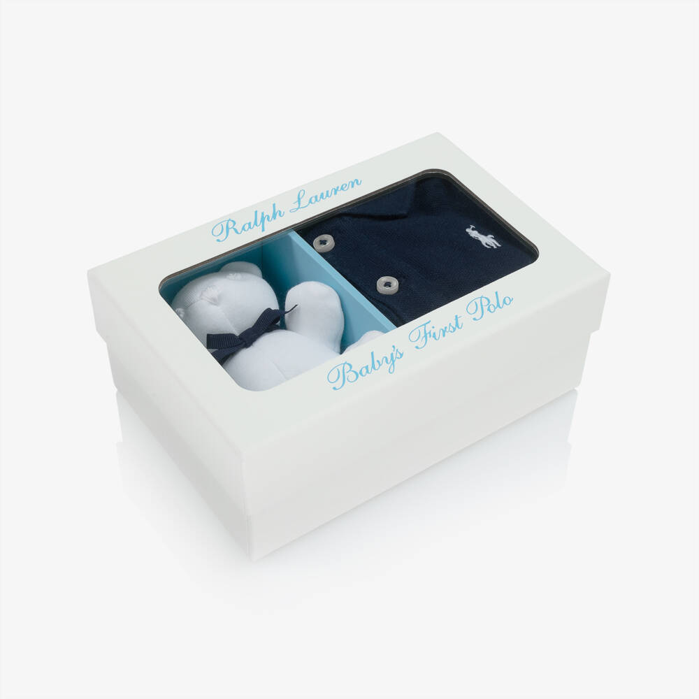 Ralph Lauren-Boys Navy Polo Gift Set | Childrensalon Outlet