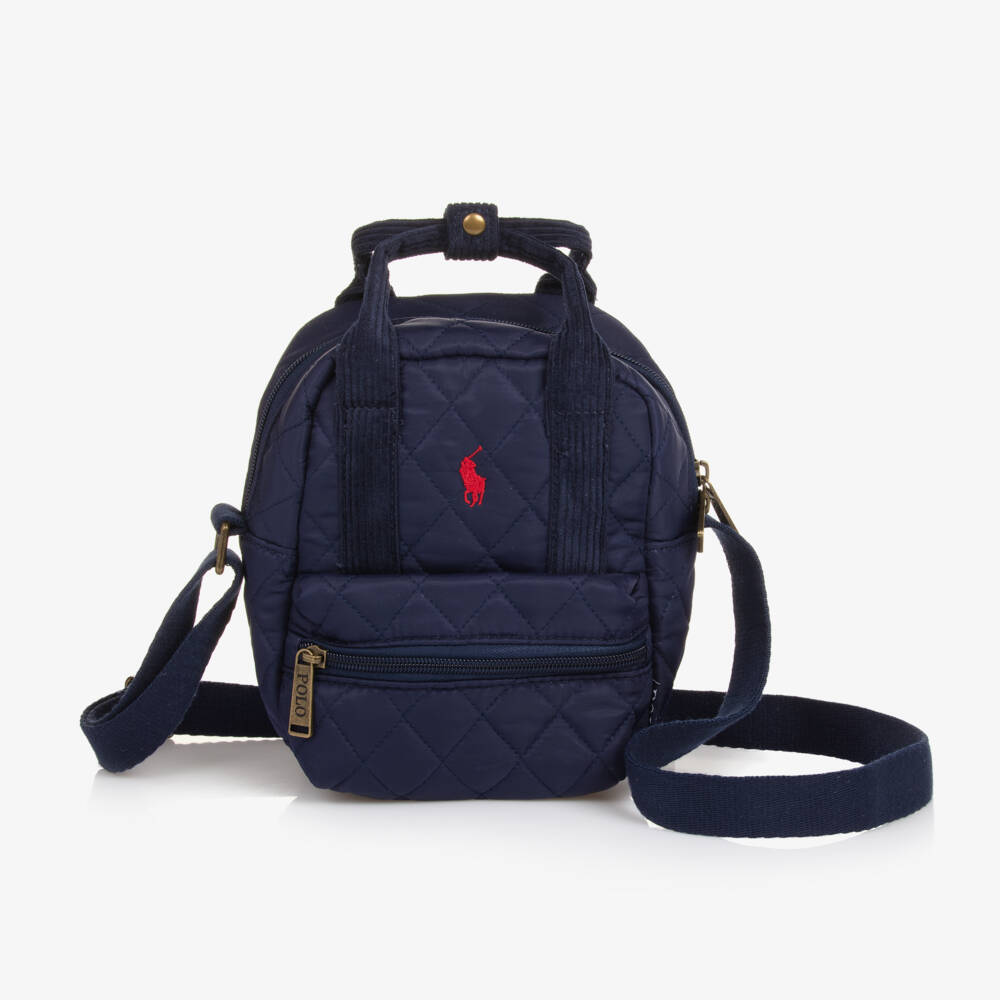 Ralph Lauren-حقيبة ماسنجر مبطنة لون كحلي (20 سم) | Childrensalon Outlet