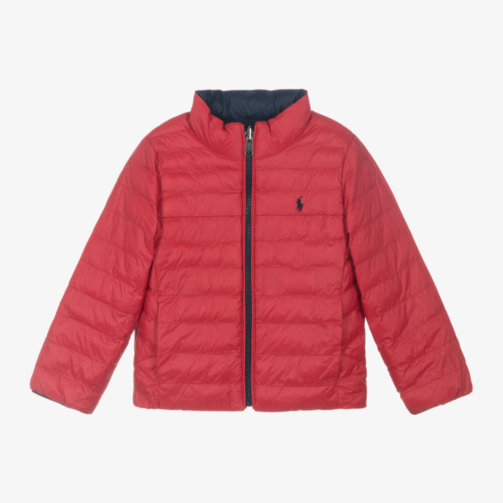 Ralph Lauren-Boys Navy & Red Reversible Coat | Childrensalon Outlet