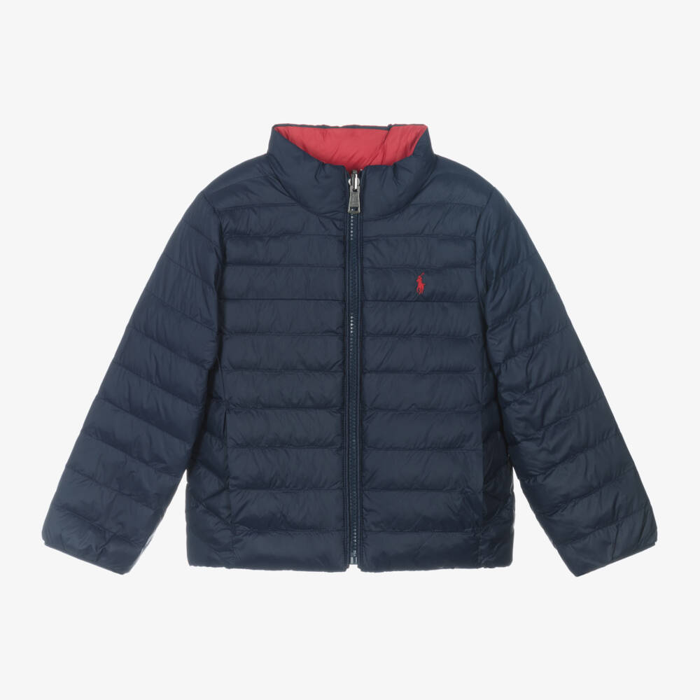 Ralph Lauren-Boys Navy & Red Reversible Coat | Childrensalon Outlet