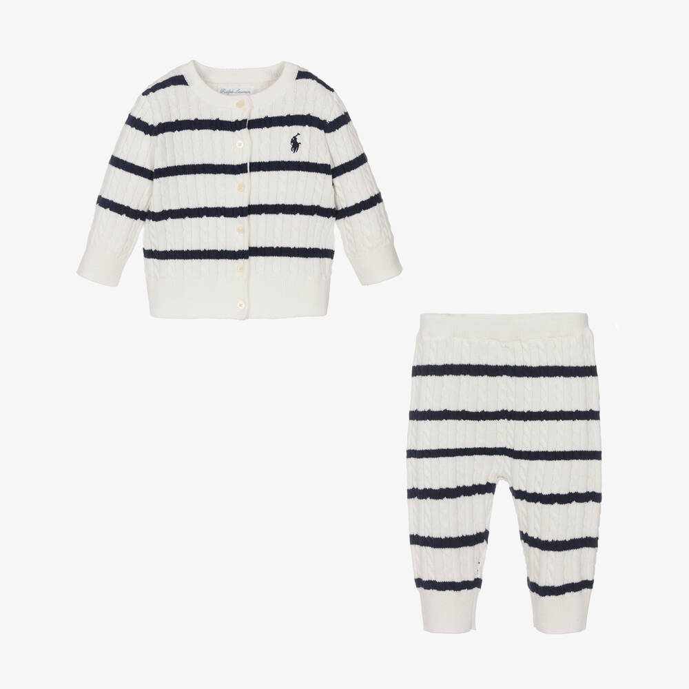 Ralph Lauren-Boys Navy Stripe Knit Ensemble | Childrensalon Outlet