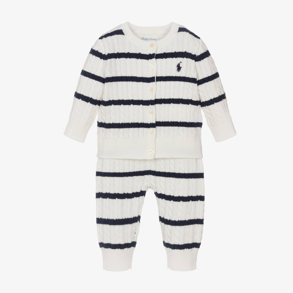 Ralph Lauren-Boys Navy Stripe Knit Ensemble | Childrensalon Outlet