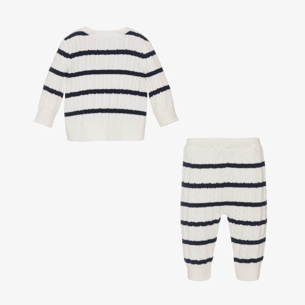 Ralph Lauren-Boys Navy Stripe Knit Ensemble | Childrensalon Outlet