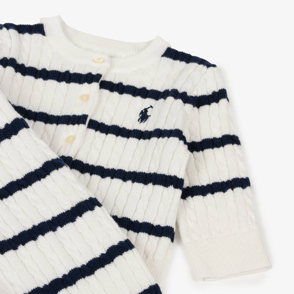 Ralph Lauren-Boys Navy Stripe Knit Ensemble | Childrensalon Outlet