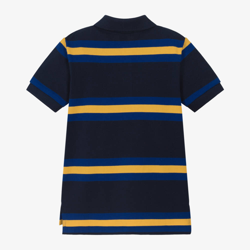 Ralph Lauren-Boys Navy Striped Cotton Polo | Childrensalon Outlet