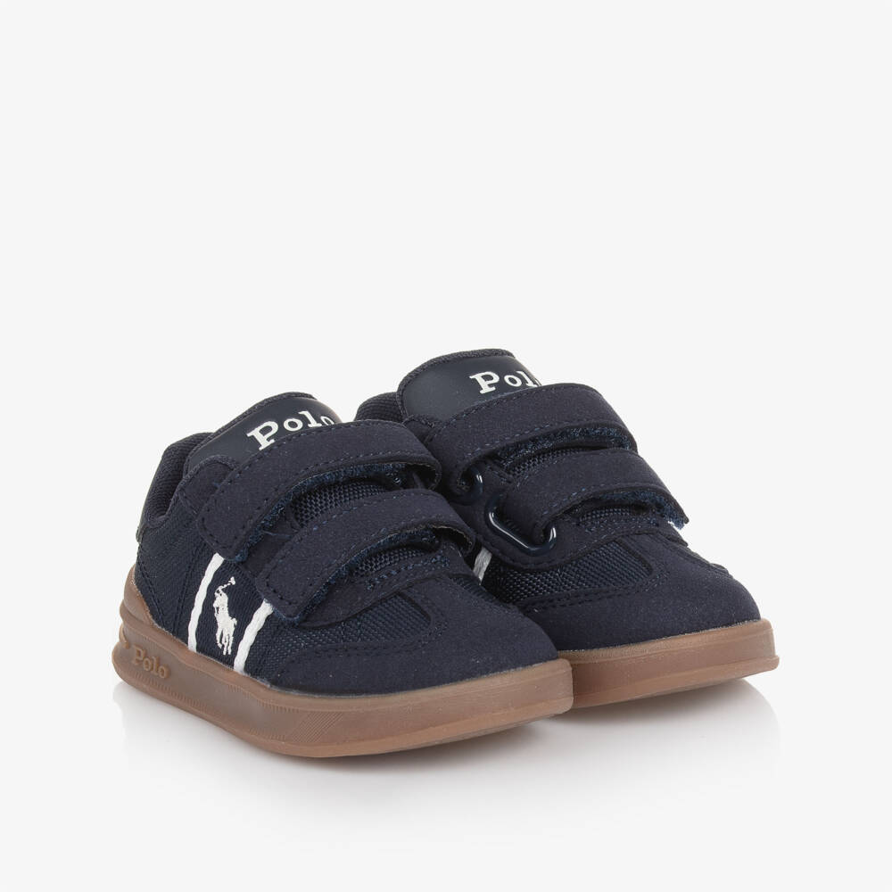 Ralph Lauren-Кроссовки синий на липучке с логотипом для мальчиков | Childrensalon Outlet