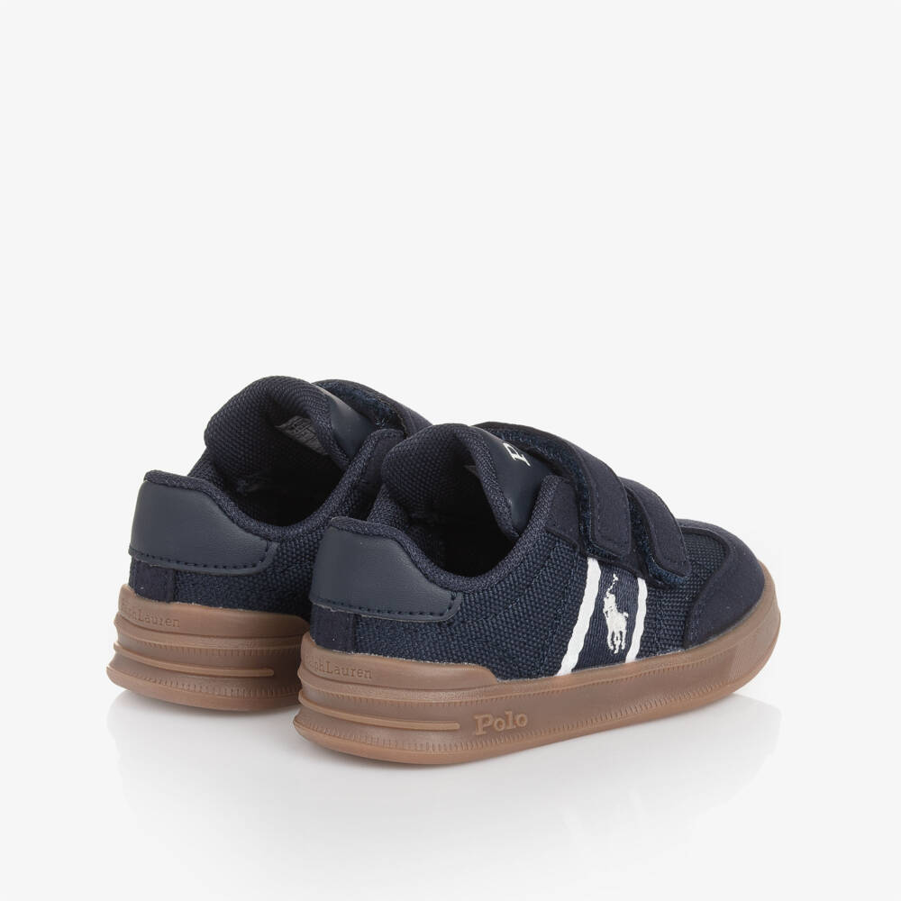 Ralph Lauren-حذاء رياضي للأولاد بلون كحلي بشعار فيلكرو | Childrensalon Outlet