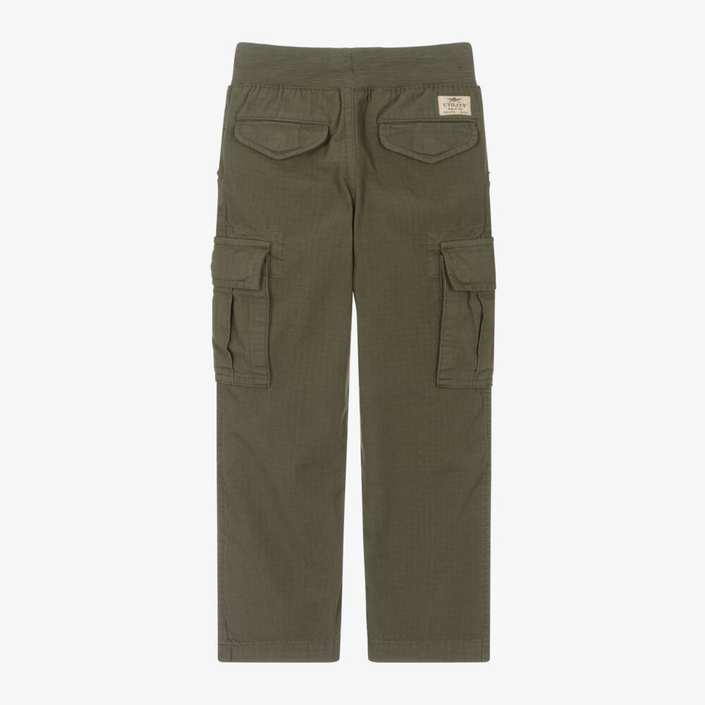 رالف لورين-بنطلون كارغو قطن لون أخضر كاكي للأولاد | Childrensalon Outlet