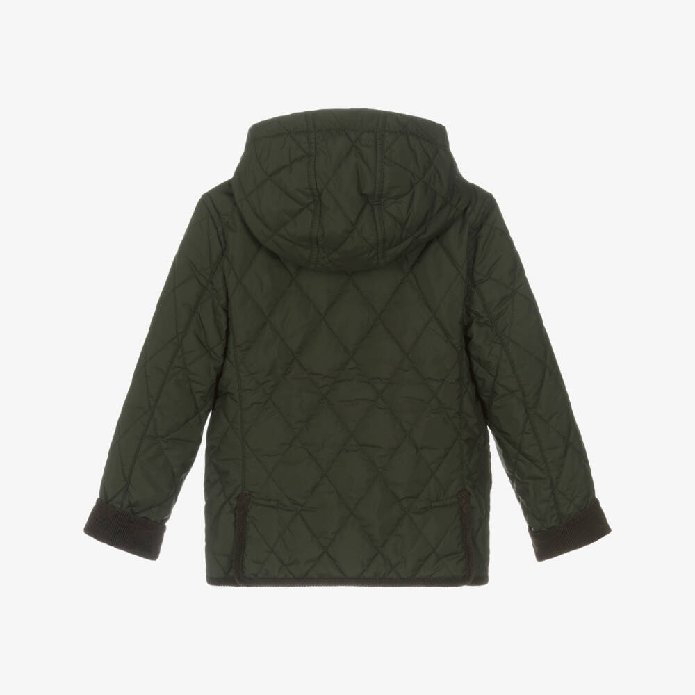 Ralph Lauren-Куртка с капюшоном стеганая оливковая для мальчиков | Childrensalon Outlet