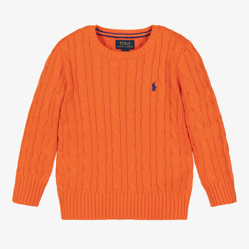 Ralph Lauren - Оранжевый свитер крупной вязки | Childrensalon
