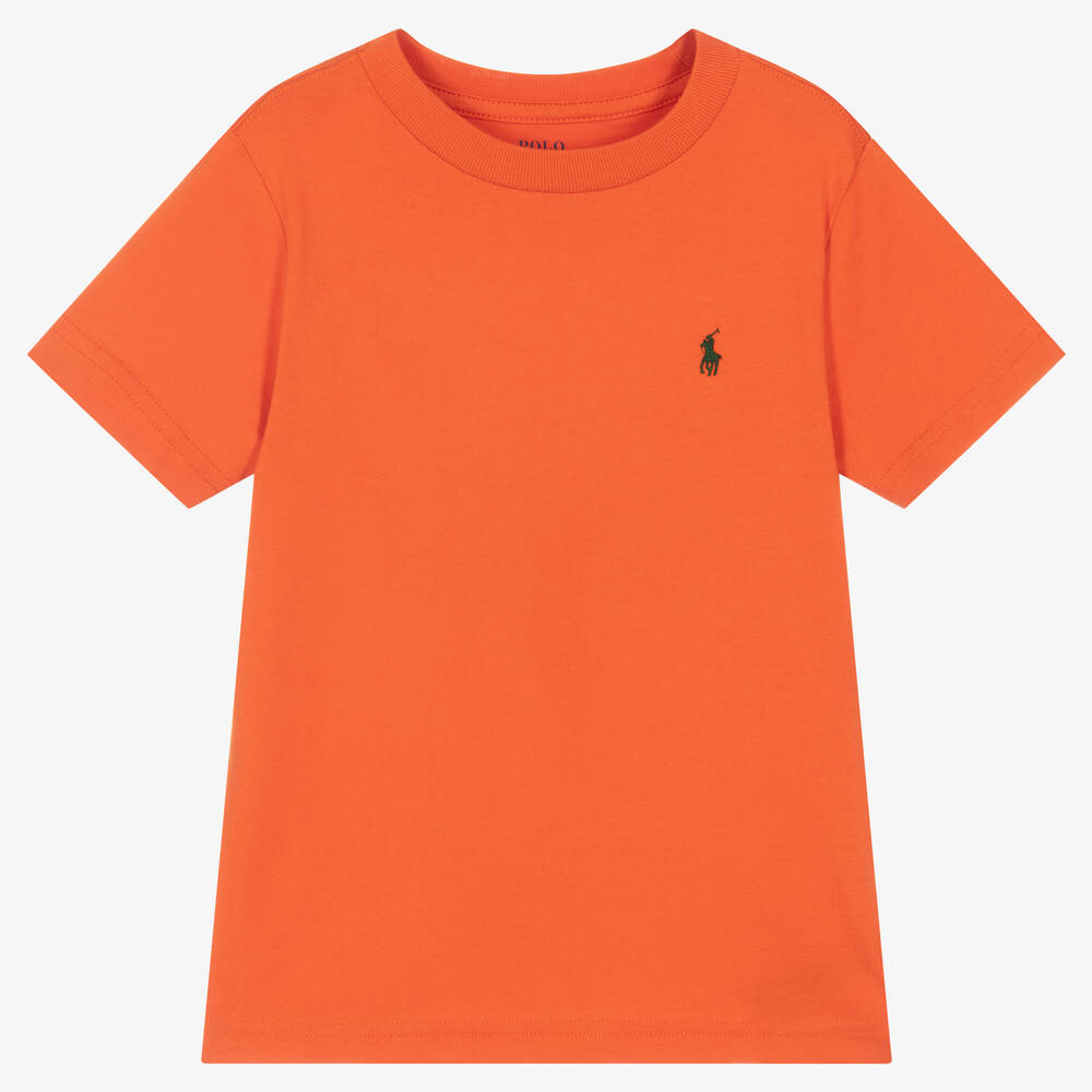 Polo Ralph Lauren - تيشيرت قطن لون برتقالي للأولاد | Childrensalon