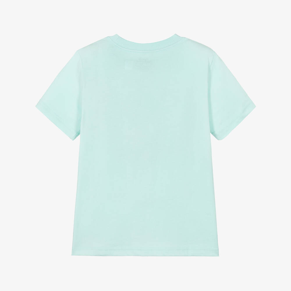 Ralph Lauren-Boys Pale Turquoise Blue Cotton Pocket T-Shirt with Pony Logo | Childrensalon Outlet